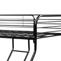 Heavy Duty Twin Over Full Metal Bunk Bed, Easy Assembly With Enhanced Upper Level Guardrail, Black Box Spring Not Required Twin Black Metal Bedroom Bunk Metal