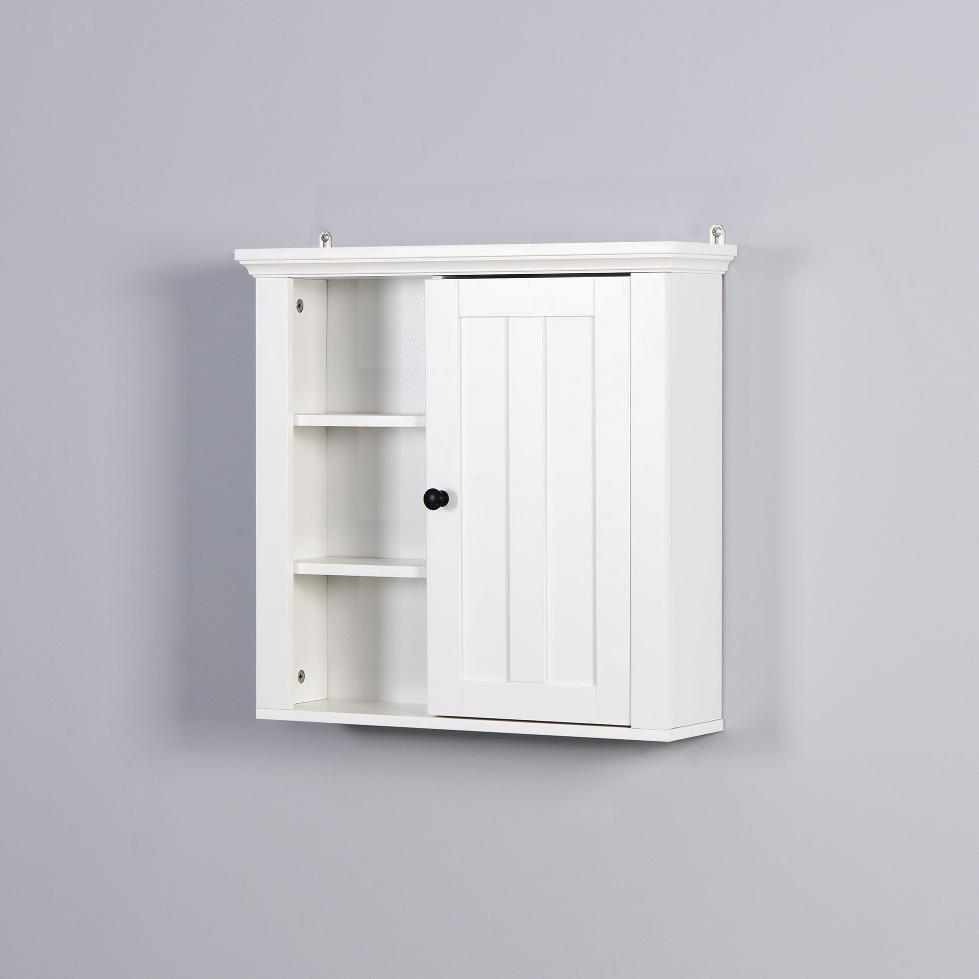 Bathroom Wooden Wall Cabinet With A Door 20.86X5.71X20 Inch White Mdf