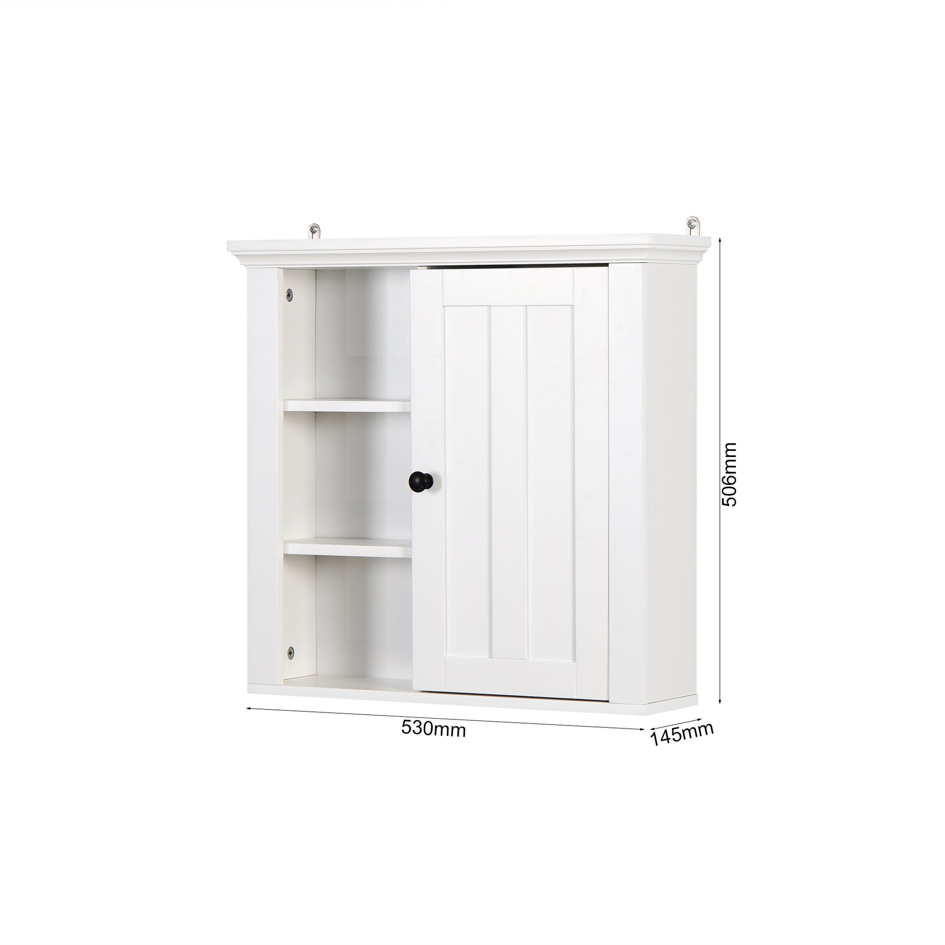 Bathroom Wooden Wall Cabinet With A Door 20.86X5.71X20 Inch White Mdf