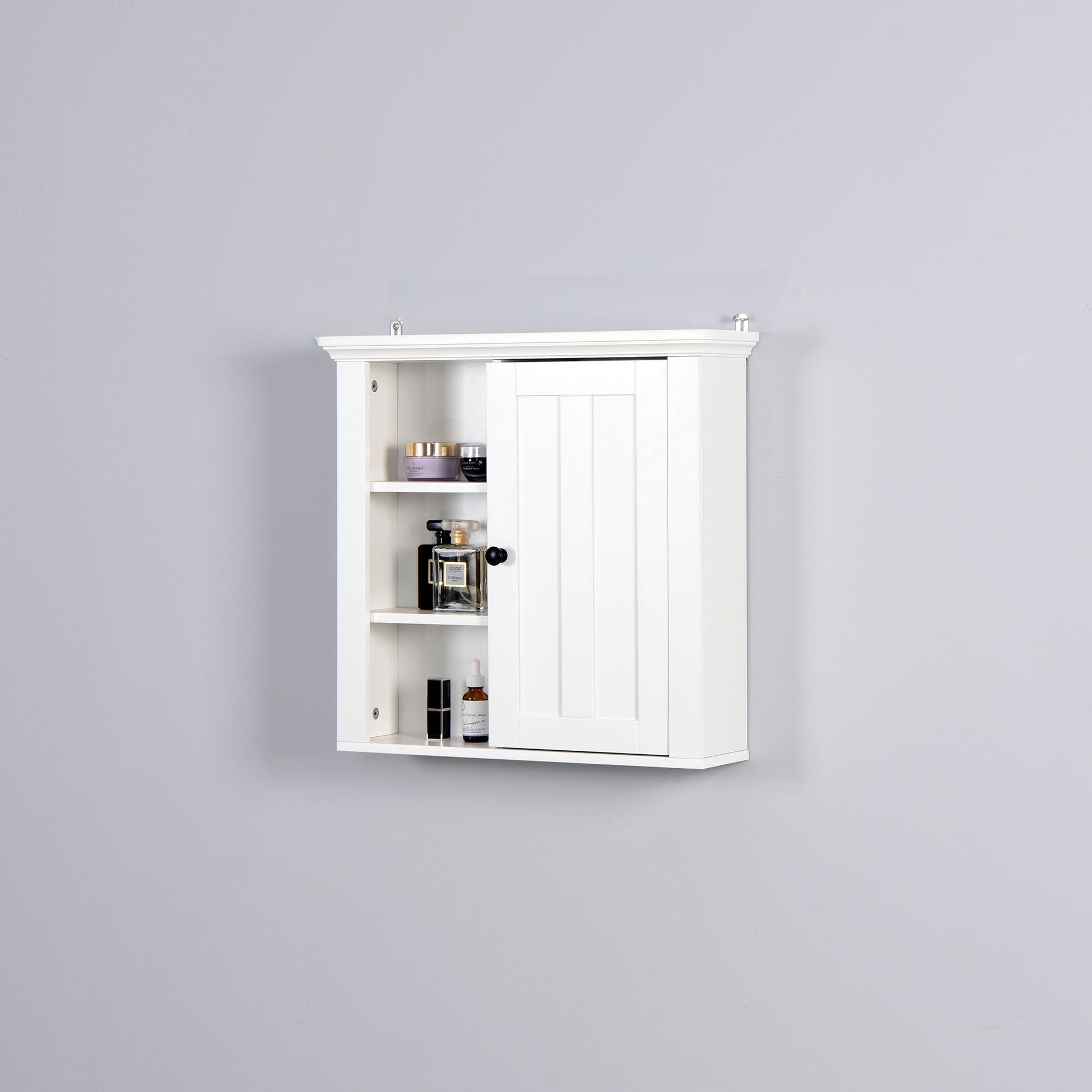 Bathroom Wooden Wall Cabinet With A Door 20.86X5.71X20 Inch White Mdf