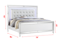 Sterling King 5 Pc Led Bedroom Set Made With Wood In White Color King White Wood 5 Piece Set Bedroom Bed Included,Chest Included,Dresser Included,Mirror Included,Nightstand Included Contemporary,Modern Wood