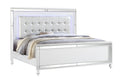 Sterling Queen 5 Pc Led Bedroom Set Made With Wood In White Color Queen White Wood 5 Piece Set Bedroom Bed Included,Chest Included,Dresser Included,Mirror Included,Nightstand Included Contemporary,Modern Solid Wood Mdf Built In Lighting Wood