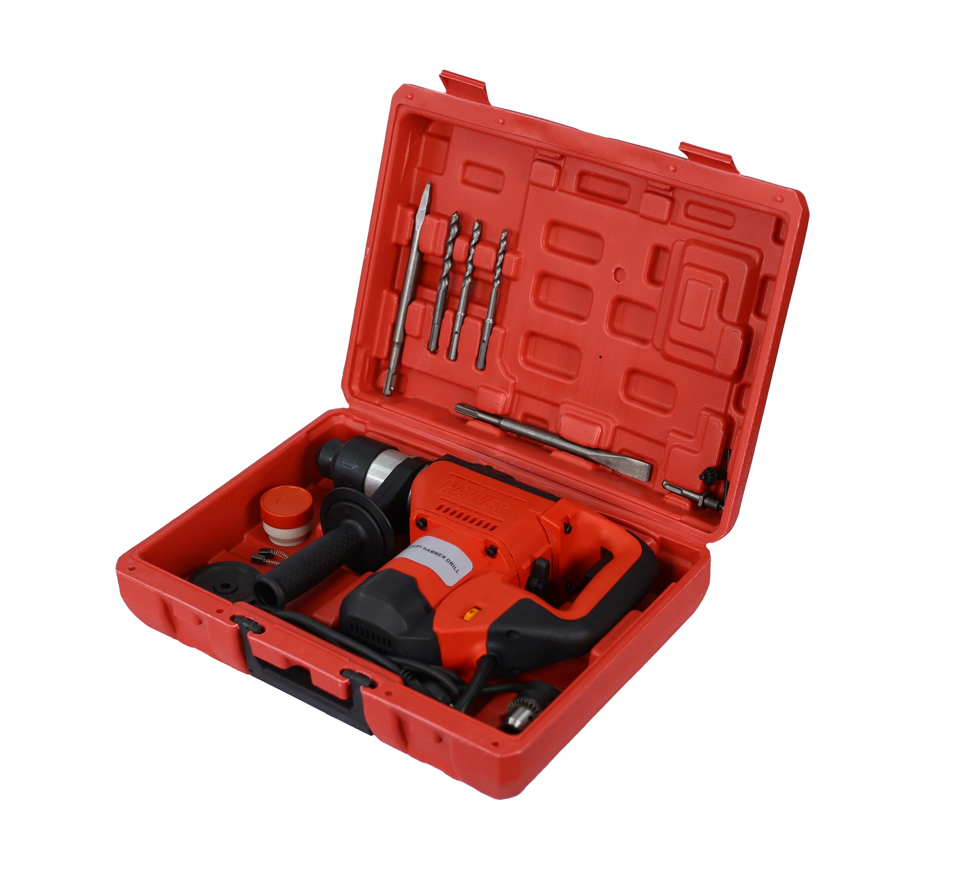 Rotary Hammer 1100W Red Black 1 1 2" Sds Plus Rotary Hammer Drill 3 Functions Black Red Metal