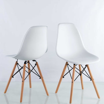 Dining Room,Living Room Chair,Set Of 2,White White Plastic