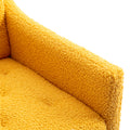 Coolmore Modern Accent Chair With Arms, Tufted Decorative Fabric Armchair With Gold Metal Legs, Upholstered Reading Chair For Living Room Bedroom Office Mustard Teddy Mustard Teddy Foam Metal