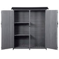 Outdoor 5.3Ft Hx4.6Ft L Wood Storage Shed Tool Organizer,Garden Shed, Storage Cabinet With Waterproof Asphalt Roof, Double Lockable Doors, 3 Tier Shelves For Backyard, Gray Gray Water Resistant Frame Garden & Outdoor Casual Wood Solid Wood