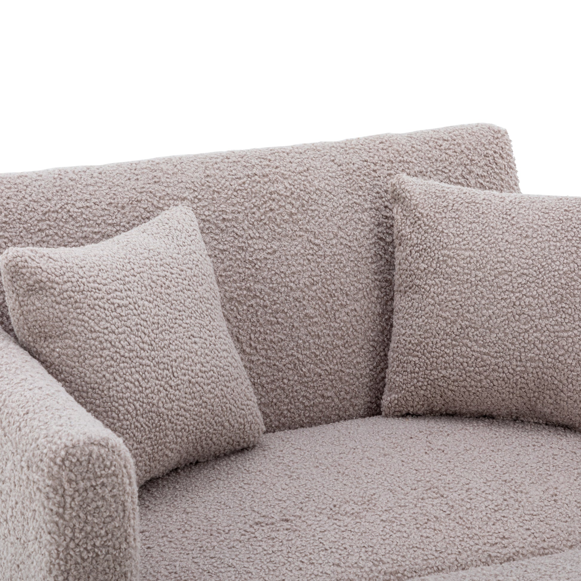 Coolmore Fashionable And Classic Style Chaise Lounge Chair Accent Chair For Living Room, Bedroom Grey Teddy Grey Teddy Foam Teddy