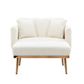 Coolmore Fashionable And Classic Style Chaise Lounge Chair Accent Chair For Living Room, Bedroom Teddy White White Teddy Foam Teddy