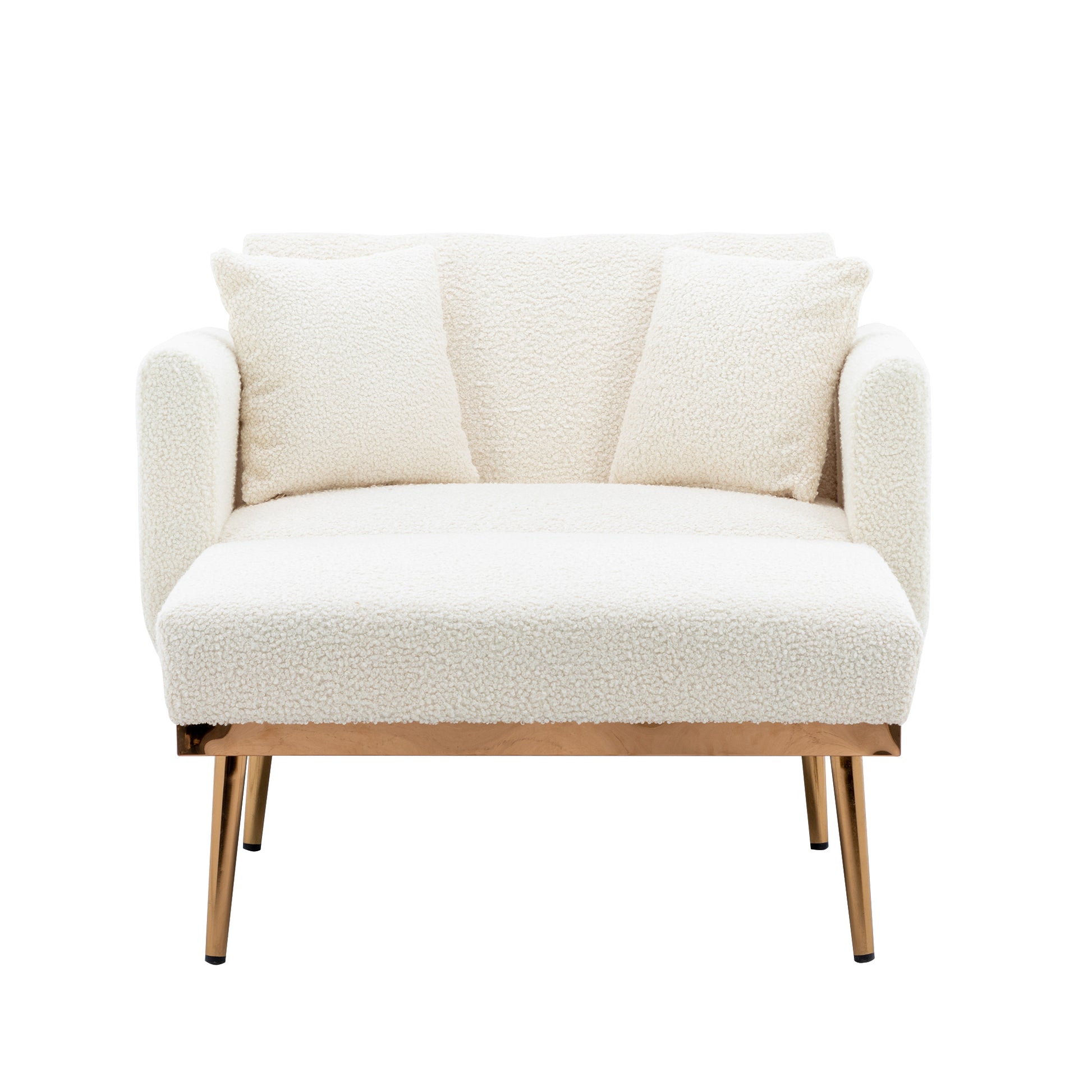 Coolmore Fashionable And Classic Style Chaise Lounge Chair Accent Chair For Living Room, Bedroom Teddy White White Teddy Foam Teddy