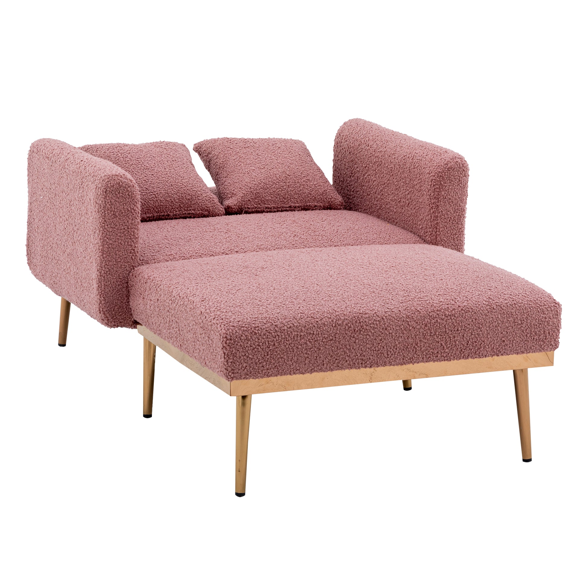 Coolmore Fashionable And Classic Style Chaise Lounge Chair Accent Chair For Living Room, Bedroom Brush Pink Teddy Brush Pink Teddy Foam Teddy