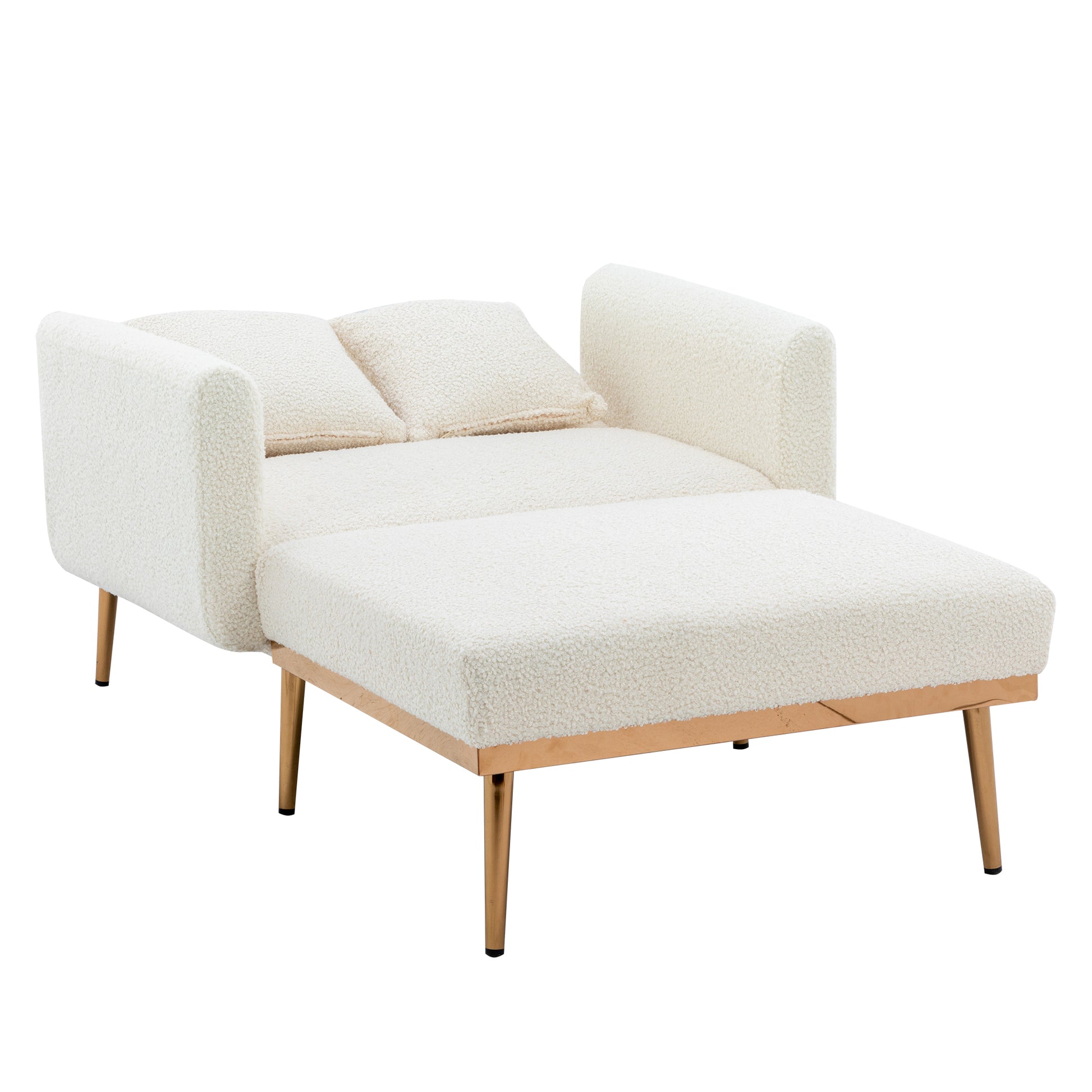 Coolmore Fashionable And Classic Style Chaise Lounge Chair Accent Chair For Living Room, Bedroom Teddy White White Teddy Foam Teddy