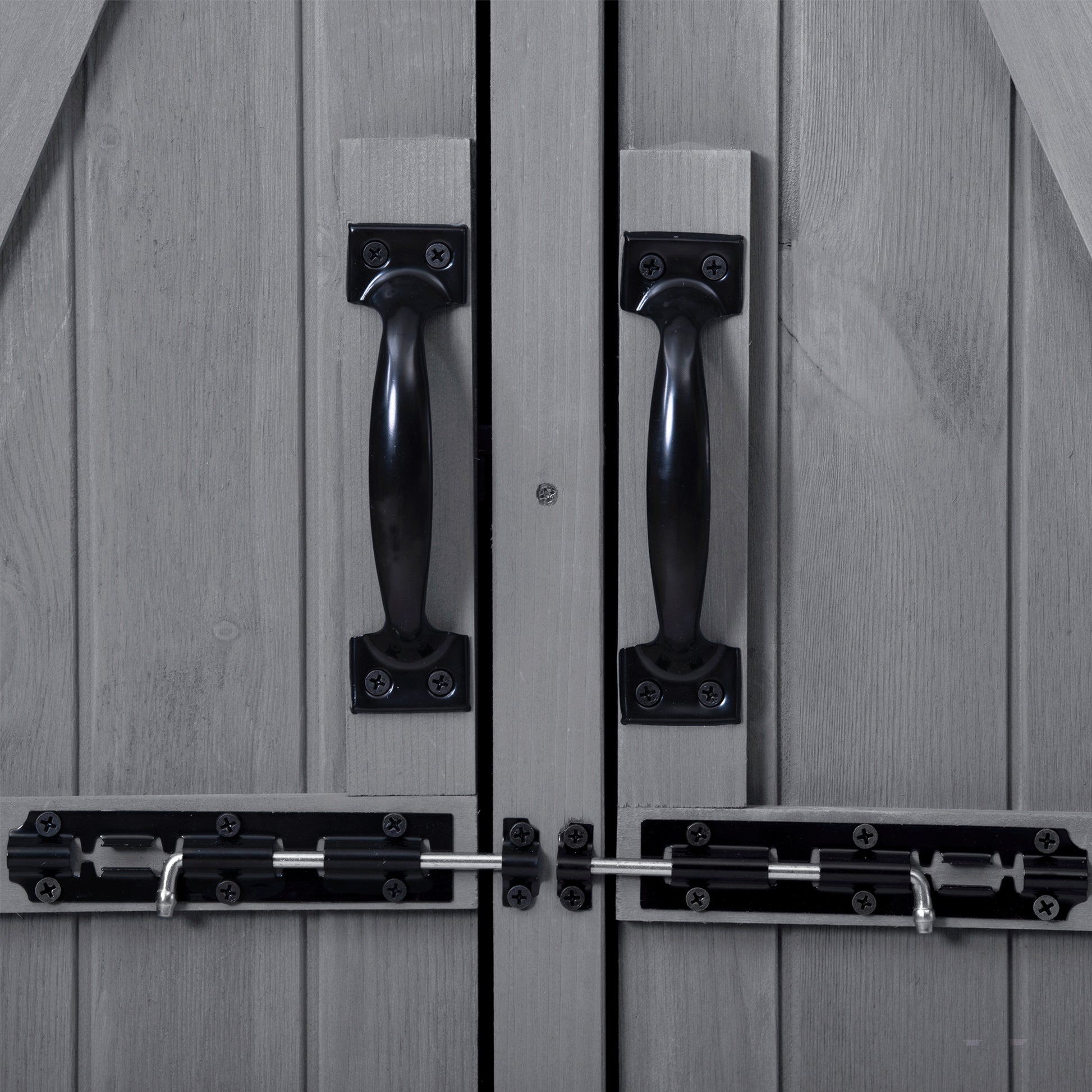 Outdoor 5.3Ft Hx4.6Ft L Wood Storage Shed Tool Organizer,Garden Shed, Storage Cabinet With Waterproof Asphalt Roof, Double Lockable Doors, 3 Tier Shelves For Backyard, Gray Gray Water Resistant Frame Garden & Outdoor Casual Wood Solid Wood