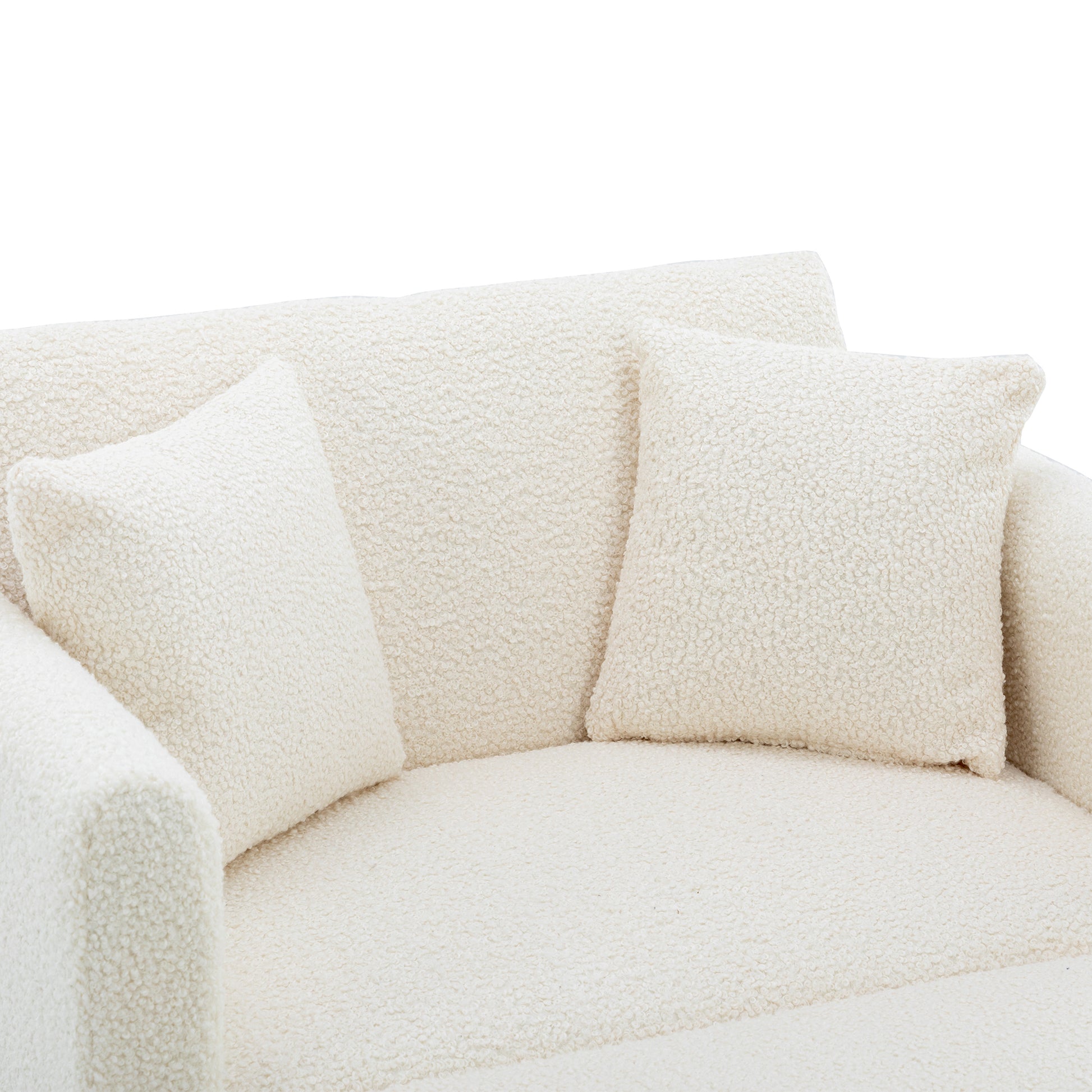 Coolmore Fashionable And Classic Style Chaise Lounge Chair Accent Chair For Living Room, Bedroom Teddy White White Teddy Foam Teddy