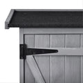 Outdoor 5.3Ft Hx4.6Ft L Wood Storage Shed Tool Organizer,Garden Shed, Storage Cabinet With Waterproof Asphalt Roof, Double Lockable Doors, 3 Tier Shelves For Backyard, Gray Gray Water Resistant Frame Garden & Outdoor Casual Wood Solid Wood
