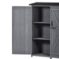 Outdoor 5.3Ft Hx4.6Ft L Wood Storage Shed Tool Organizer,Garden Shed, Storage Cabinet With Waterproof Asphalt Roof, Double Lockable Doors, 3 Tier Shelves For Backyard, Gray Gray Water Resistant Frame Garden & Outdoor Casual Wood Solid Wood