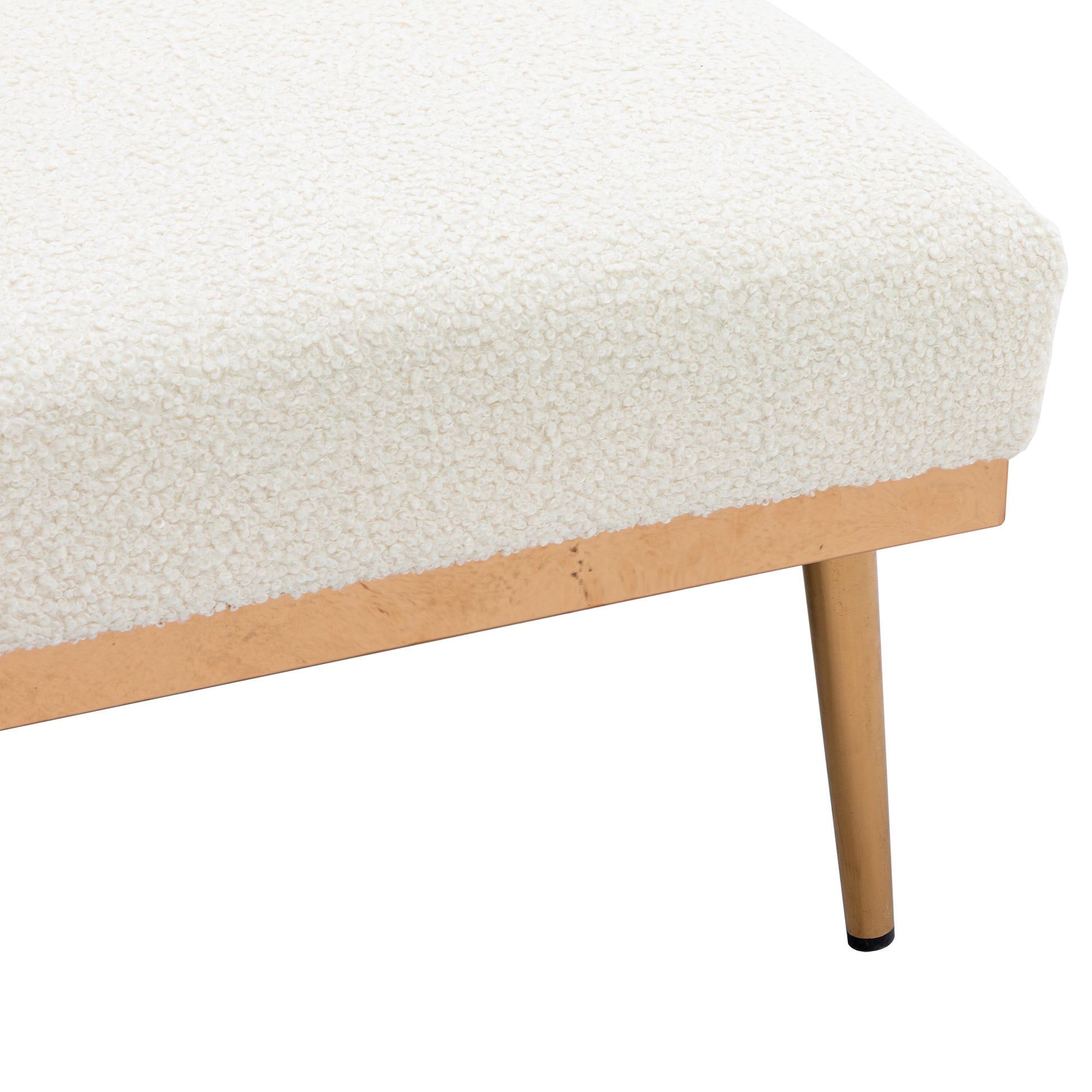 Coolmore Fashionable And Classic Style Chaise Lounge Chair Accent Chair For Living Room, Bedroom Teddy White White Teddy Foam Teddy