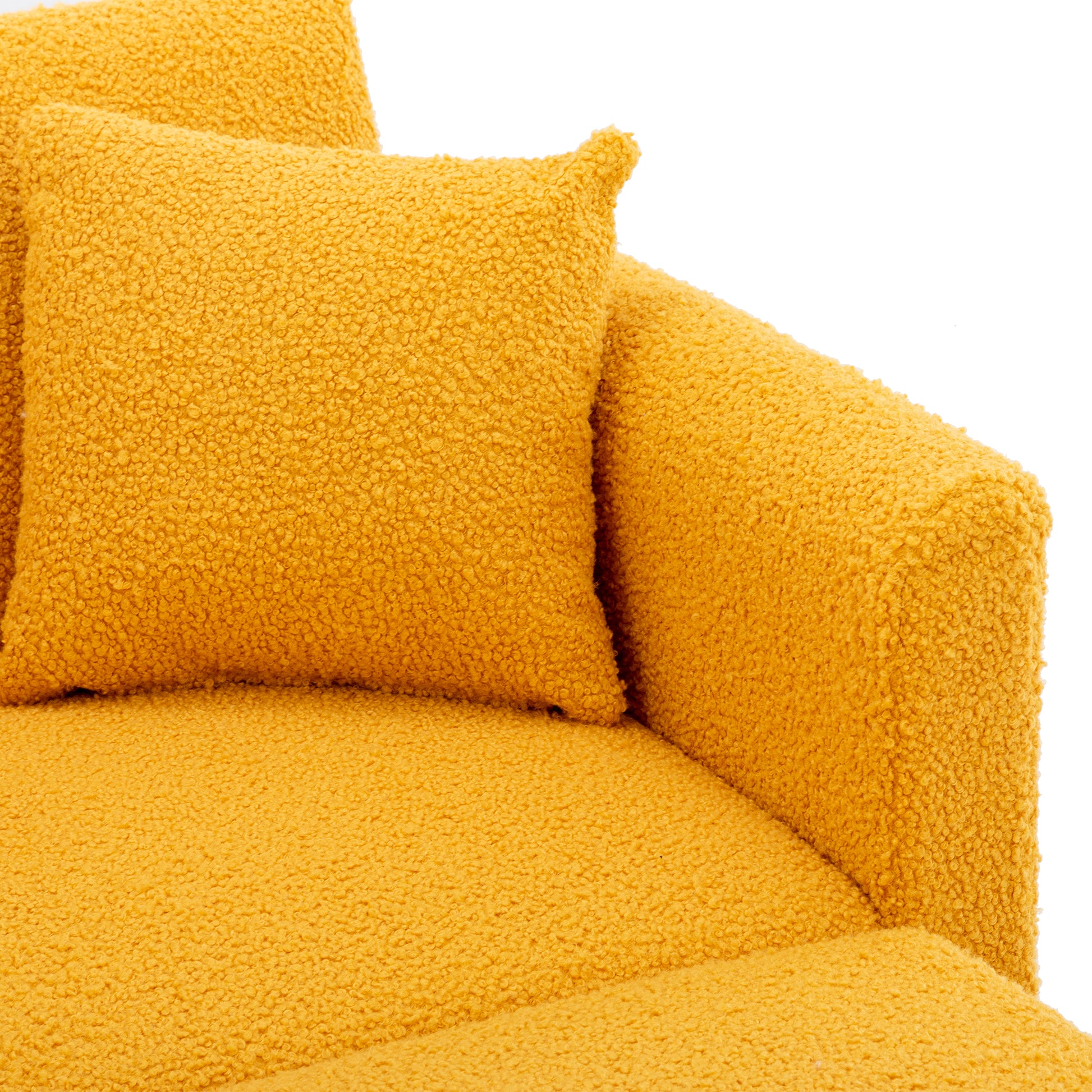 Coolmore Fashionable And Classic Style Chaise Lounge Chair Accent Chair For Living Room, Bedroom Mustard Teddy Mustard Teddy Foam Teddy