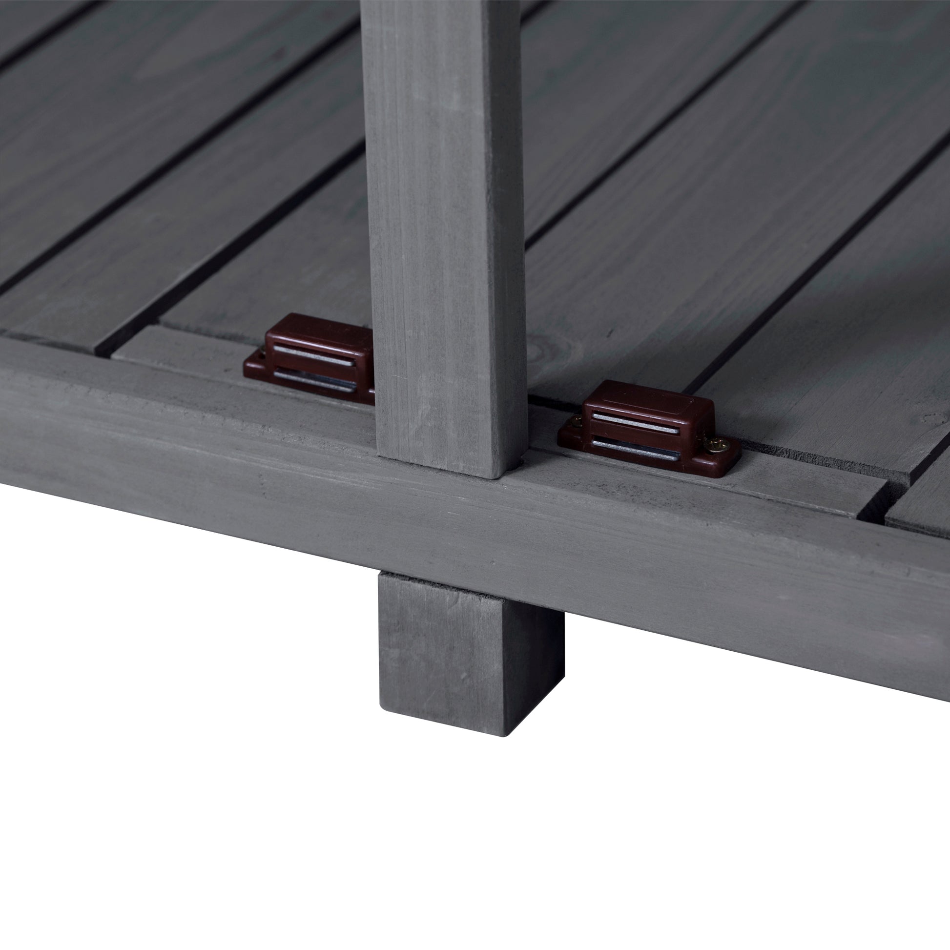 Outdoor 5.3Ft Hx4.6Ft L Wood Storage Shed Tool Organizer,Garden Shed, Storage Cabinet With Waterproof Asphalt Roof, Double Lockable Doors, 3 Tier Shelves For Backyard, Gray Gray Water Resistant Frame Garden & Outdoor Casual Wood Solid Wood