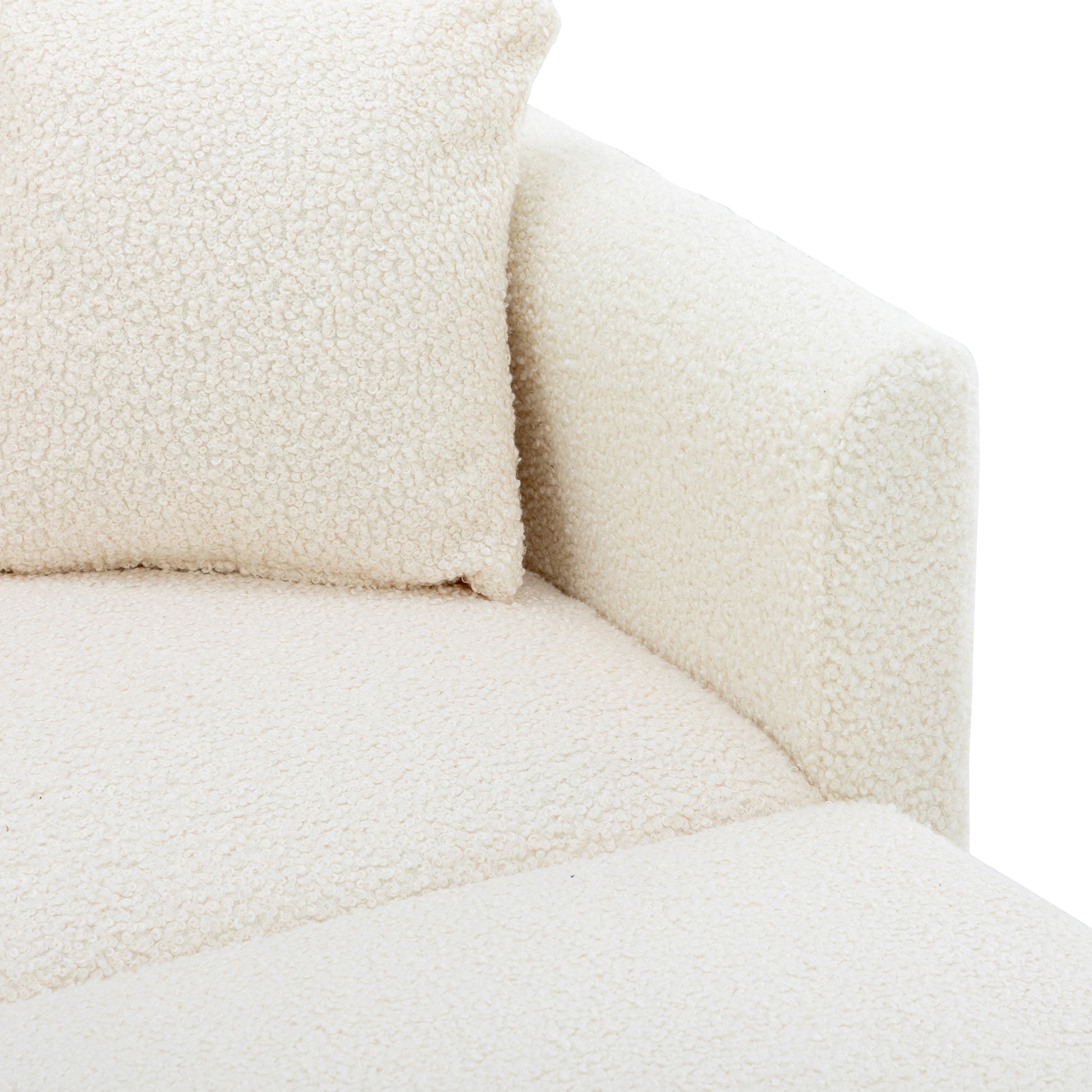 Coolmore Fashionable And Classic Style Chaise Lounge Chair Accent Chair For Living Room, Bedroom Teddy White White Teddy Foam Teddy