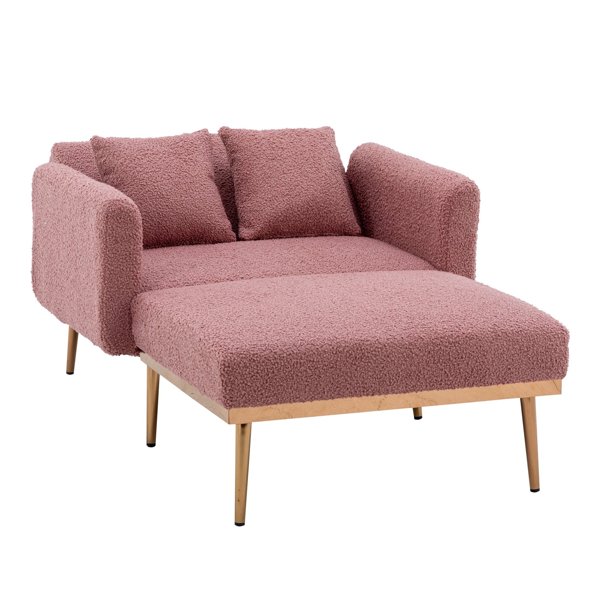 Coolmore Fashionable And Classic Style Chaise Lounge Chair Accent Chair For Living Room, Bedroom Brush Pink Teddy Brush Pink Teddy Foam Teddy