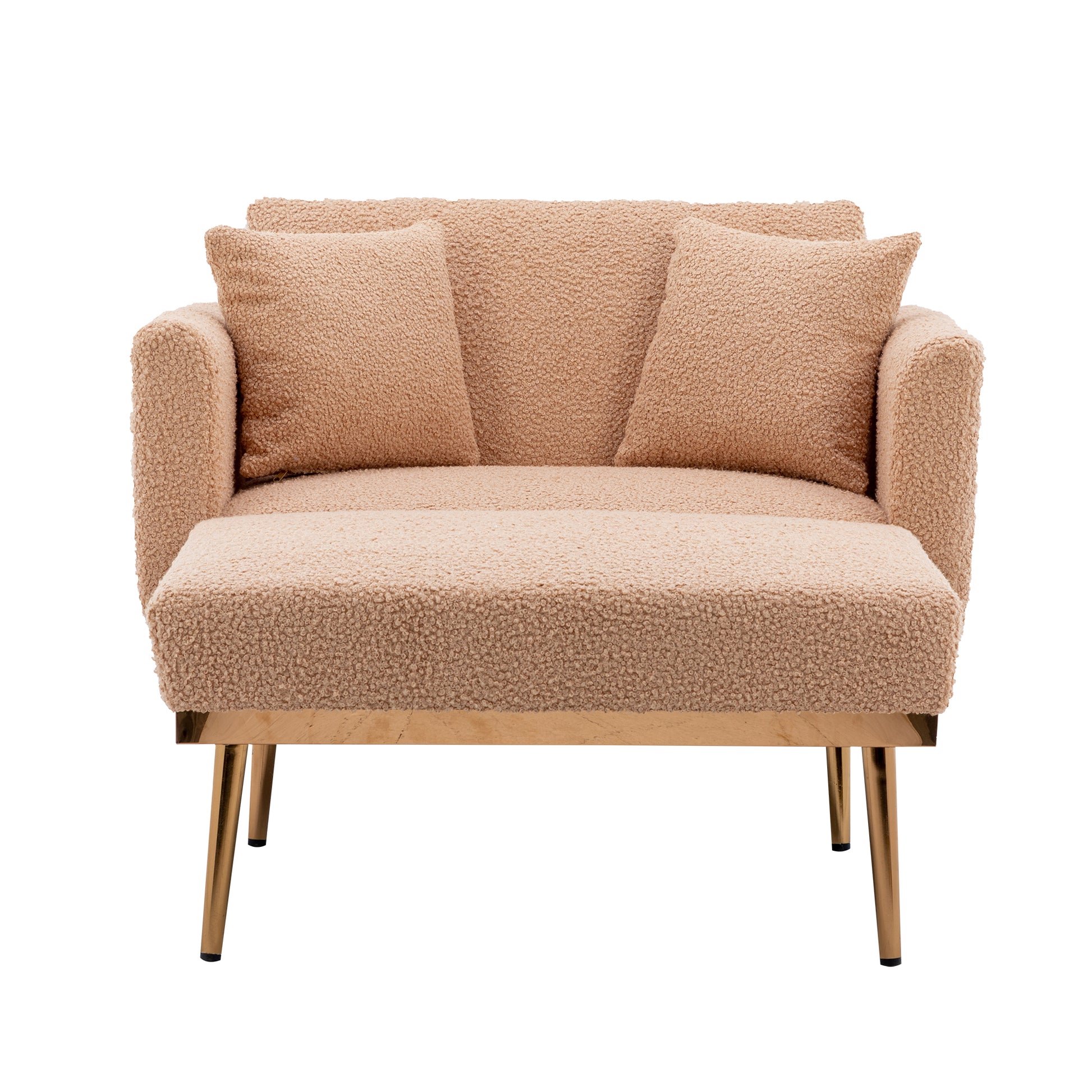 Coolmore Fashionable And Classic Style Chaise Lounge Chair Accent Chair For Living Room, Bedroom Camel Teddy Camel Teddy Foam Teddy