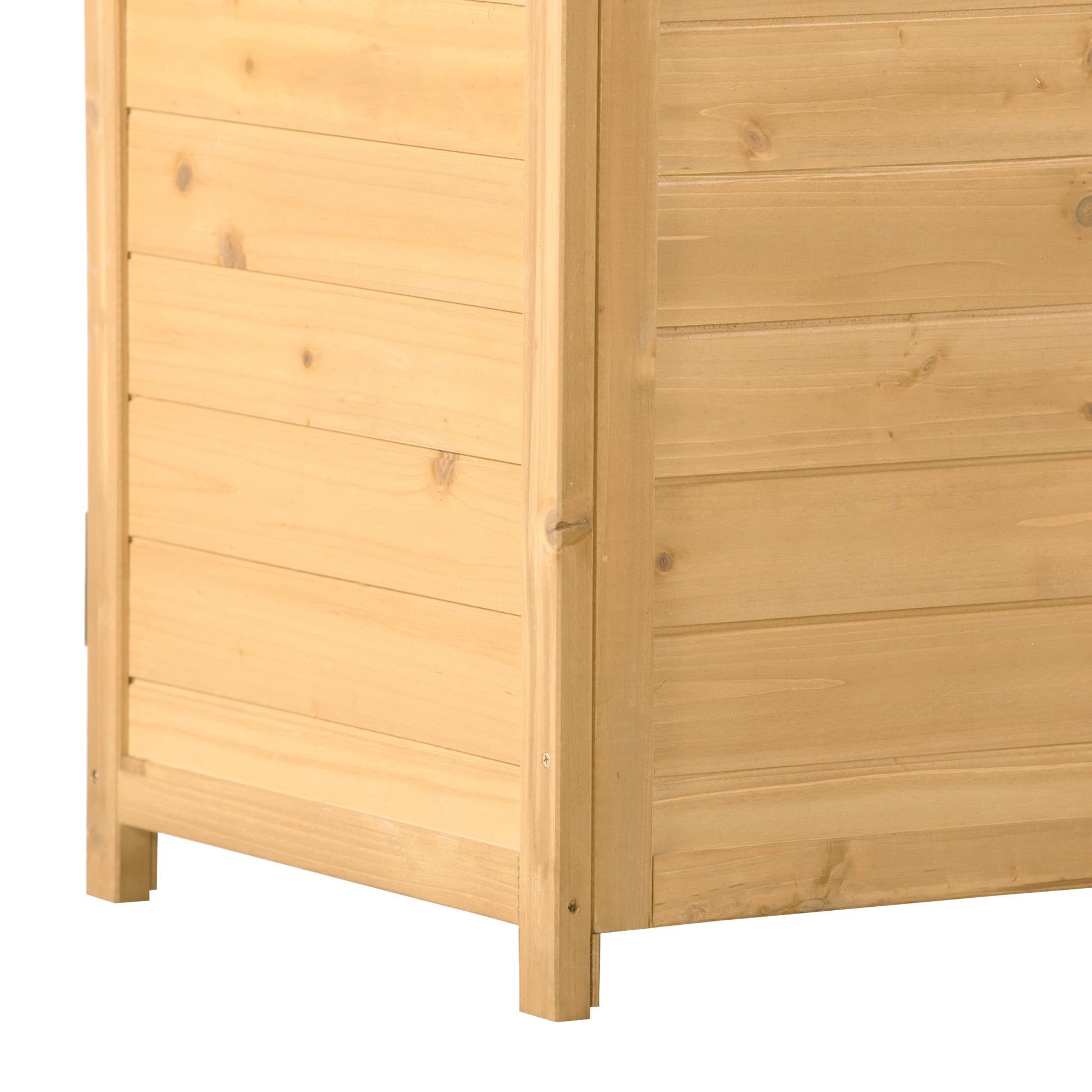 Outdoor 5.3Ft Hx4.6Ft L Wood Storage Shed Tool Organizer,Garden Shed, Storage Cabinet With Waterproof Asphalt Roof, Double Lockable Doors, 3 Tier Shelves For Backyard, Natural Natural Water Resistant Frame Garden & Outdoor Casual Wood Solid Wood