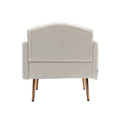 Coolmore Modern Accent Chair With Arms, Tufted Decorative Fabric Armchair With Gold Metal Legs, Upholstered Reading Chair For Living Room Bedroom Office White Teddy White Teddy Foam Metal