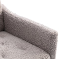 Coolmore Modern Accent Chair With Arms, Tufted Decorative Fabric Armchair With Gold Metal Legs, Upholstered Reading Chair For Living Room Bedroom Office Grey Teddy Grey Teddy Foam Metal