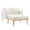 Coolmore Fashionable And Classic Style Chaise Lounge Chair Accent Chair For Living Room, Bedroom Teddy White White Teddy Foam Teddy