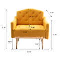 Coolmore Modern Accent Chair With Arms, Tufted Decorative Fabric Armchair With Gold Metal Legs, Upholstered Reading Chair For Living Room Bedroom Office Mustard Teddy Mustard Teddy Foam Metal