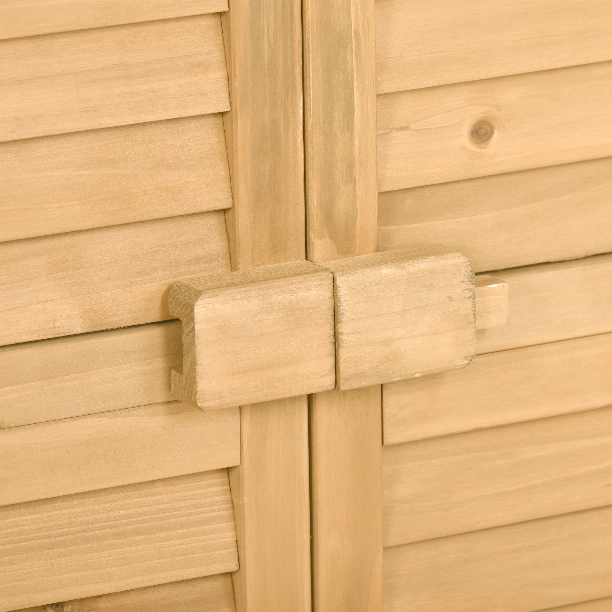 Wooden Garden Shed 3 Tier Patio Storage Cabinet Outdoor Organizer Wooden Lockers With Fir Wood Natural Wood Color Shutter Design Natural Water Resistant Frame Garden & Outdoor Casual Wood Solid Wood