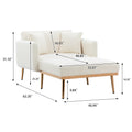 Coolmore Fashionable And Classic Style Chaise Lounge Chair Accent Chair For Living Room, Bedroom Teddy White White Teddy Foam Teddy
