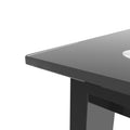 Dining Table, Safety And Easy To Clean,Multi Function Table For Dining And Living Room Black Glass