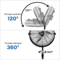 Simple Deluxe 20 Inch Pedestal Standing Fan, High Velocity, Heavy Duty Metal For Industrial, Commercial, Residential, Greenhouse Use, Black Black Metal