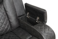 Benz Led & Power Recliner 2 Pc Made With Faux Leather In Gray Grey Faux Leather Metal Primary Living Space Medium Soft Cushion Back Contemporary,Modern Rolled Arms Solid Wood Mdf Faux Leather 5 Seat