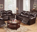 Motion Sofa 1Pc Couch Living Room Furniture Brown Bonded Leather Brown Faux Leather Metal Primary Living Space Cushion Back Contemporary Pillow Top Arms Bonded Leather