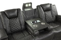 Benz Led & Power Recliner 2 Pc Made With Faux Leather In Gray Grey Faux Leather Metal Primary Living Space Medium Soft Cushion Back Contemporary,Modern Rolled Arms Solid Wood Mdf Faux Leather 5 Seat
