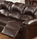 Motion Sofa 1Pc Couch Living Room Furniture Brown Bonded Leather Brown Faux Leather Metal Primary Living Space Cushion Back Contemporary Pillow Top Arms Bonded Leather