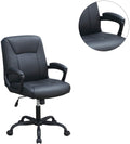 Relax Cushioned Office Chair 1Pc Black Upholstered Seat Back Adjustable Chair Comfort Black Office Modern Office Chairs Adjustable Height Fabric