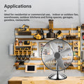 Simple Deluxe 12 Inch Stand Fan, Horizontal Ocillation 75 , 3 Settings Speeds, Low Noise, Quality Made Durable Fan, High Velocity, Heavy Duty Metal For Industrial, Commercial, Residential, Silver