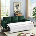 88 Inch Reversible Pull Out Sleeper Sectional Storage Sofa Bed,Corner Sofa Bed With Storage Chaise Left Right Handed Chaise Green Foam Velvet