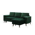 88 Inch Reversible Pull Out Sleeper Sectional Storage Sofa Bed,Corner Sofa Bed With Storage Chaise Left Right Handed Chaise Green Foam Velvet