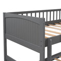 Twin Size Bunk Bed With A Loft Bed Attached, With Two Drawers,Gray Gray Pine