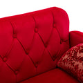 Coolmore Modern Velvet Loveseat Sofacomfy Upholstered 2 Seater Sofa With Gold Metal Legs, Small Loveseat Accent Couch For Living Bedroom Leisure Areas Red Velvet Red Foam Polyester 2 Seat