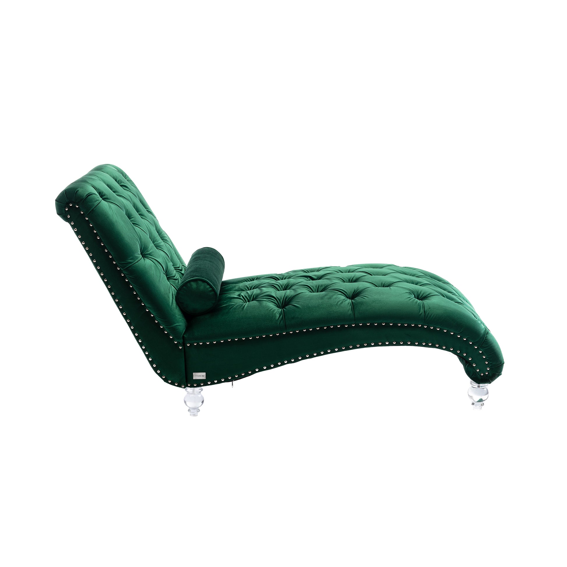 Coomoreleisure Concubine Sofa With Acrylic Feet Emerald Velvet
