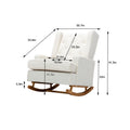 Coolmore Living Room Comfortable Rocking Chair Accent Chair White Teddy Polyester