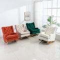 Coolmore Living Room Comfortable Rocking Chair Accent Chair Emerald Polyester