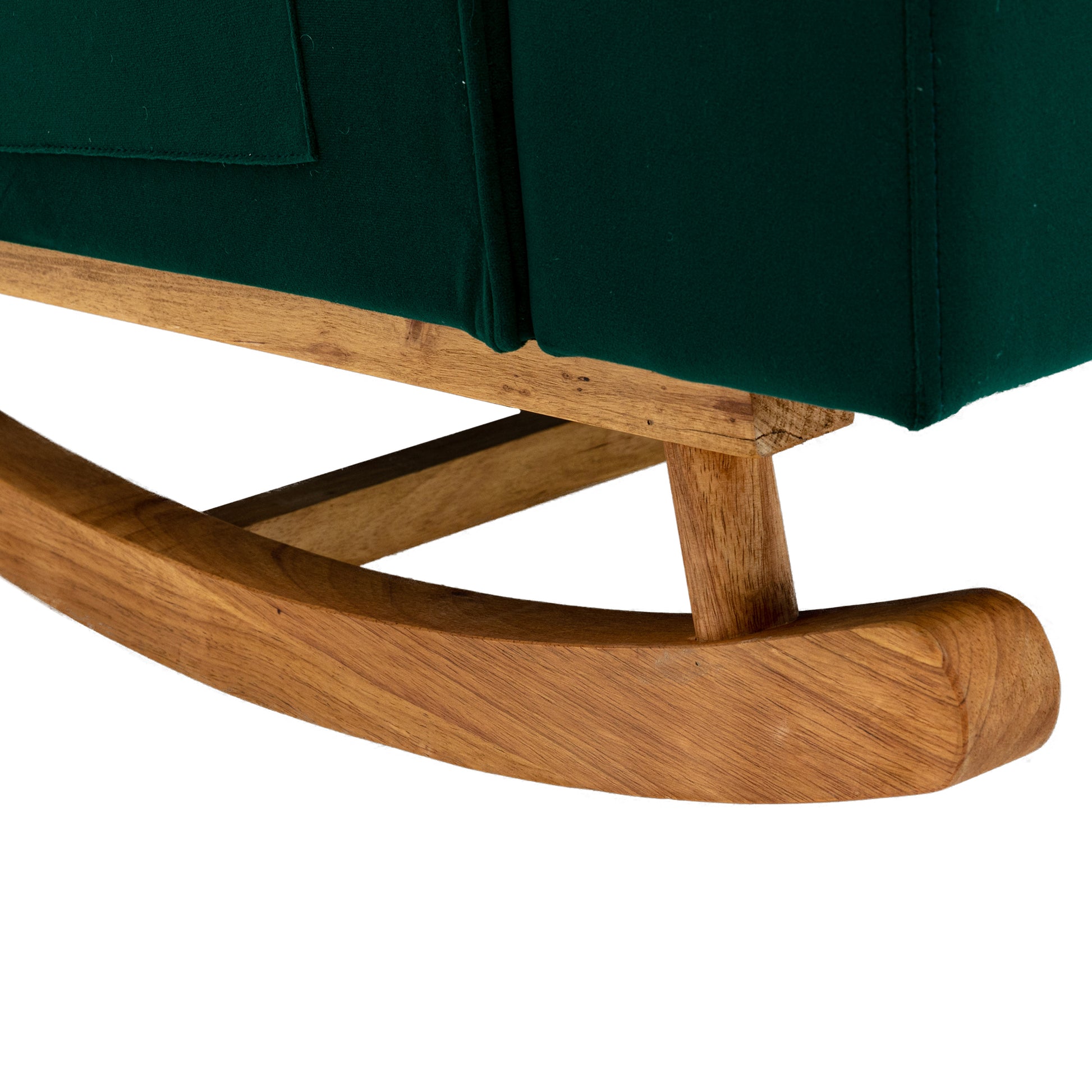 Coolmore Living Room Comfortable Rocking Chair Accent Chair Emerald Polyester