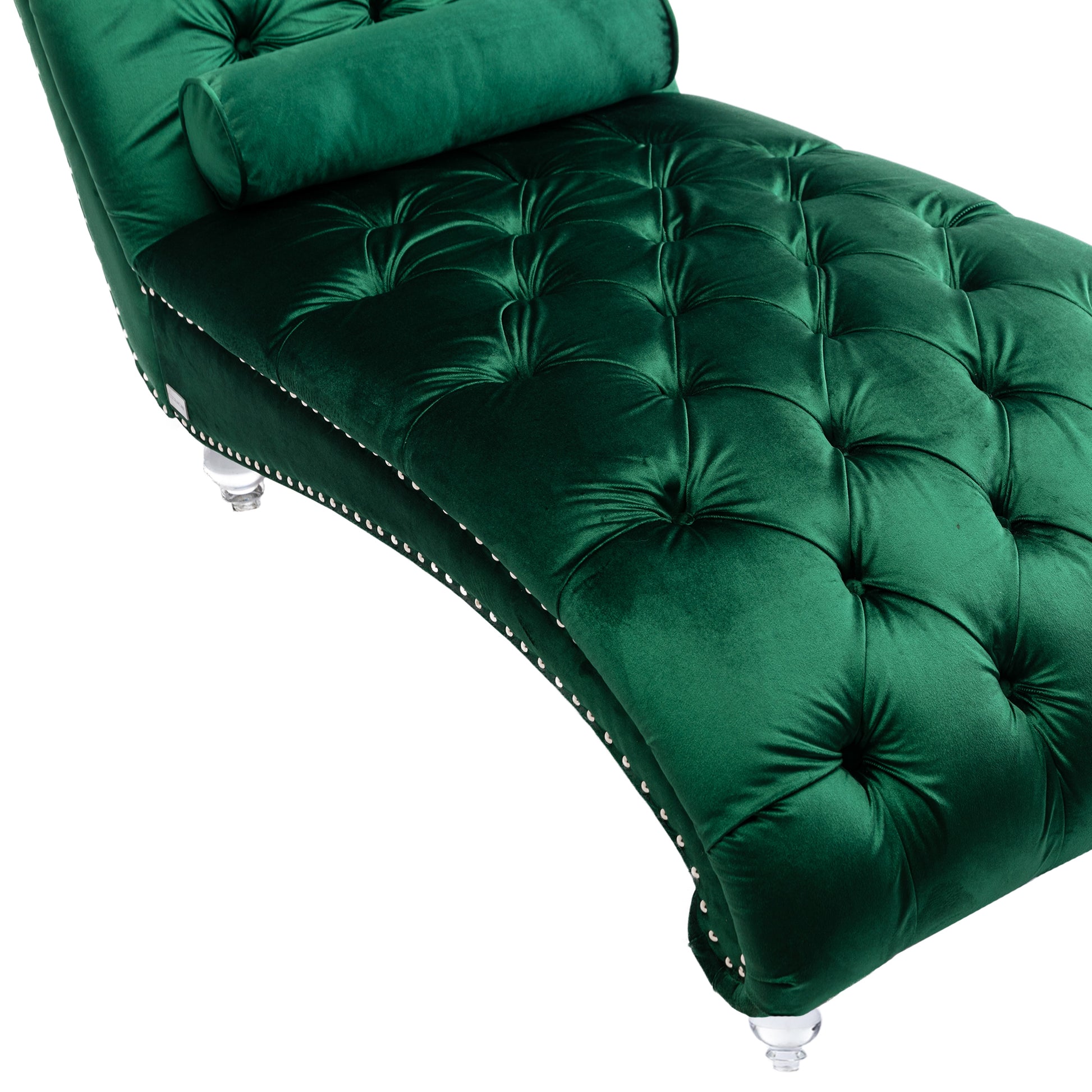 Coomoreleisure Concubine Sofa With Acrylic Feet Emerald Velvet