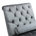 Coomoreleisure Concubine Sofa With Acrylic Feet Silver Velvet